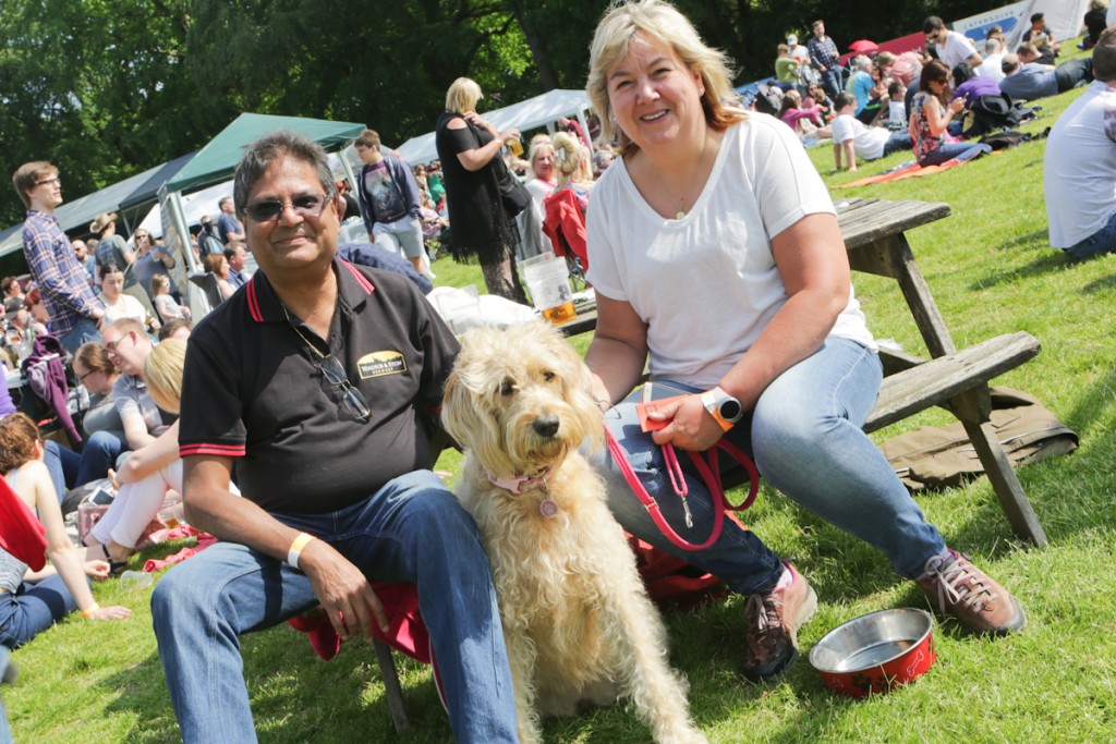 Bracknell Beer Festival at Bracknell Rugby Club Frank, Carol and Darcie the labradoodle.