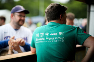 Volunteer shirts with logos at Bracknell Ale & Cider Festival.